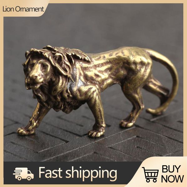 Oggetti decorativi Figurine Figurine in rame statua animale Ornamento Tiger Rabbit Drago Lion Snake Cavallo Sheep Monkey Pig Office Ornaments 230821