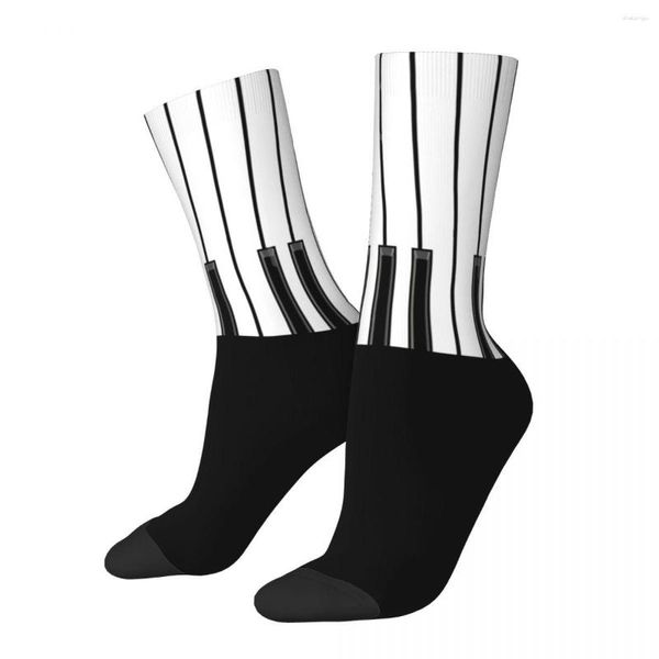 Herrensocken Happy Ebony Ivory Retro Harajuku Streetstyle Neuheit Muster Crew Verrückte Socken Geschenk gedruckt