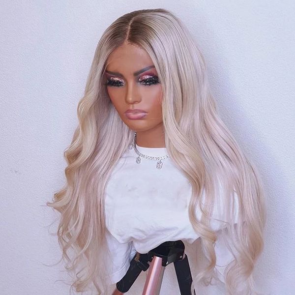 New Ombre Grey Spitze vordere humane Haar Perücke Blonde Körperwelle Spitze vorne Perücken hd transparent glühlose Perücke für schwarze Frauen im Vorlagern