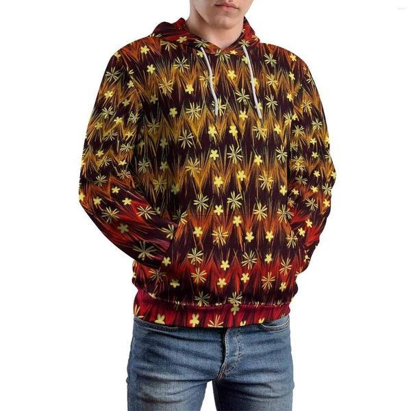 Herren Hoodies Ditsy florale lässige gelbe Blumendruck klassischer Hoodie -Mann Langarm Langarm lustige Designkleidung 4xl 5xl 6xl