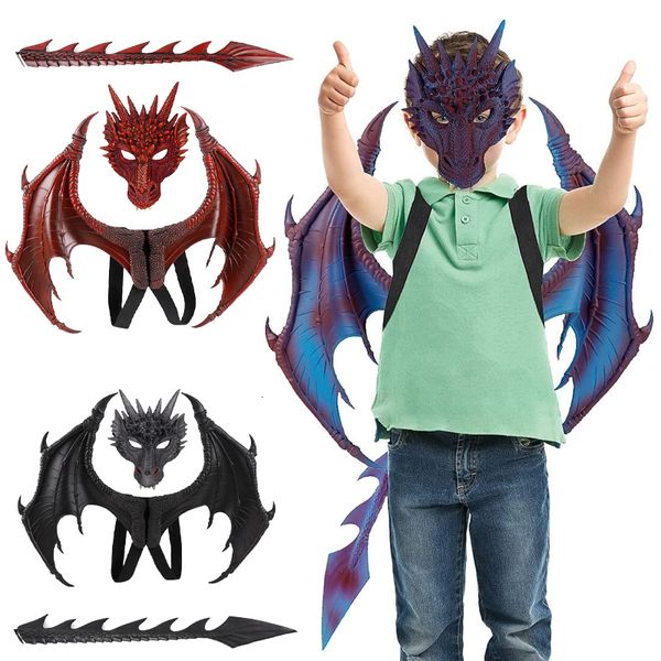 Maschere da festa ragazzo e bambina cosplay costume drago costume di Halloween decorazioni carnival ala animale maschera set 230821