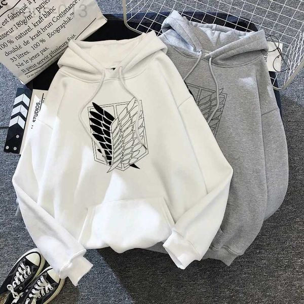 90'lar Japon anime saldırısı titan shingeki no kyojin grafik hoodies erkekler unisex büyük boy komik karikatür sweatshirt kapüşonlu l0822