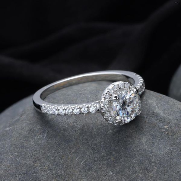 Обручальные кольца Real 1 Carat D Color Moissanite для женщин 925 Серебряное кольцо стерлингового кольца 2023