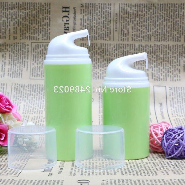 Make -up -Werkzeuge grüne Essence Pumpe Flasche Weißer Kopf Kunststoff luftless Flaschen für Lotion Shampoo Kosmetische Verpackung 100 PCs/Los RHSNT