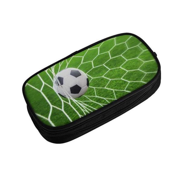 Brinquedos de aprendizagem kawaii futebol objetivo lápis caso para meninos gilrs grande armazenamento futebol esporte lápis bolsa material escolar