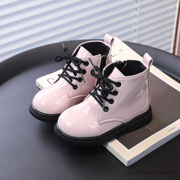 Stiefel Baby Mode Lederstiefel für Mädchen Knöchelstiefel Jungen Outdoor Freizeitschuhe Kleinkinder Kinder Mode Sneakers Baby Soft Sohle Schuhe R230822