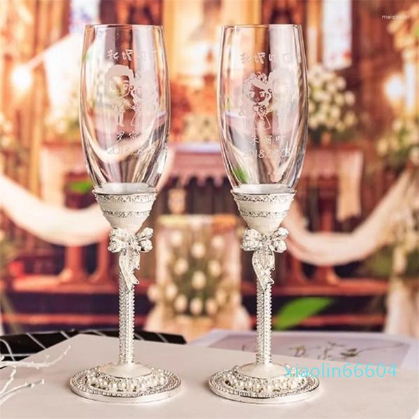 Weingläser Hochzeit Champagner -Tasse Praktische kreative Souvenir exquisite Handwerksparty Elegante Dekoration Hochwertige Matching Cann Cann