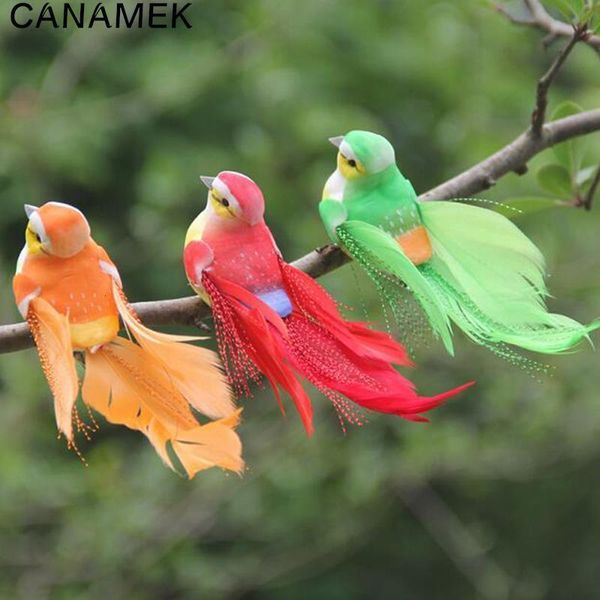 Dekorative Objekte Figuren niedliche künstliche Dekoration Vogelmodell DIY Künstliche Spatz farbenfrohe Mini Vogelschaum Feder Tit Birds Emulation 230821