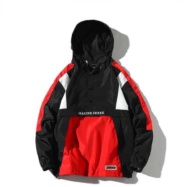 Herrenjacken Herren -Herbstjacken Modik Patchwork losen lässige Streetwear Männlicher Hip Hop -Kapuze -Reißverschluss Tracksuit Koreaner Pullover Windbreaker J230821