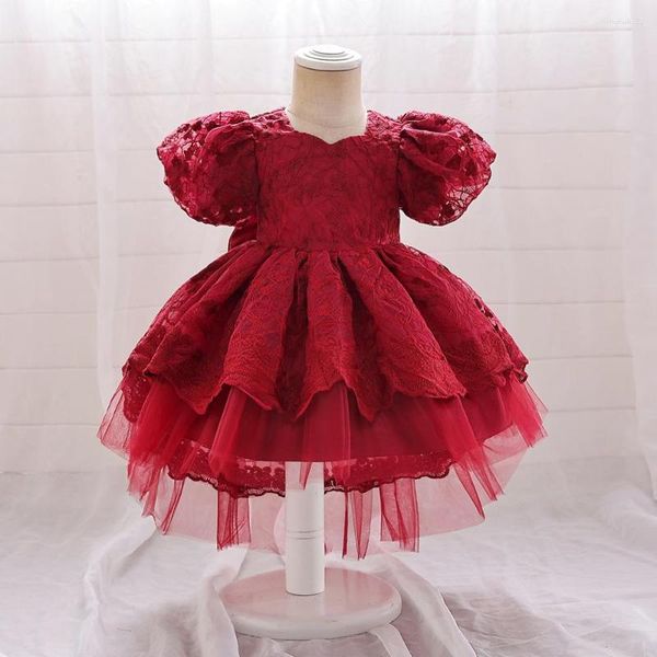 Mädchenkleider Baby Blume nachfolgende Party weiße Taufe Prinzessin Kleid für Mädchen toddle Clothes Säuglingsgeburtstag Hochzeitskleid