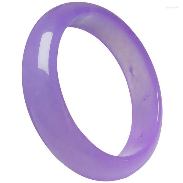 Bangle Genuine Natural Violet Jade Bracelet Fashion Charm Acessórios de jóias