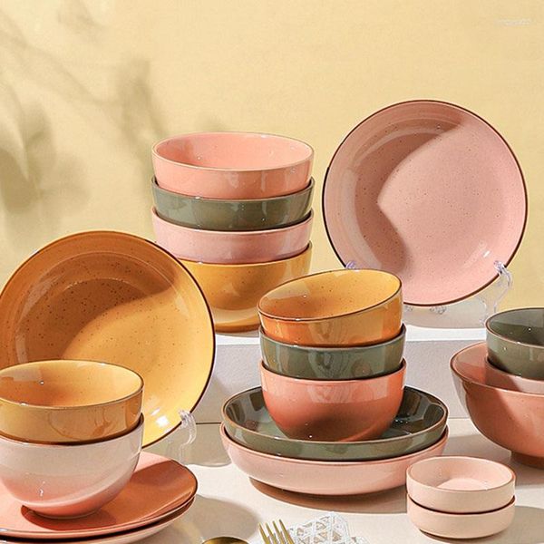 Piatti piatti in porcellana set piatti set di lussuoso tavolo da tavolo completo ceramico dessert pratos de jantar utensili da cucina