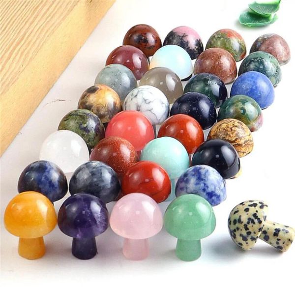 Weihnachtsdekoration Pilzform Chakra Stones natürliche Heilungskristalle Achat Steinquarz Chakras Reiki Yoga Blumentopf Fischtank Großhandel