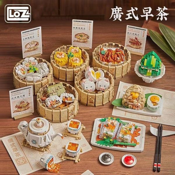 Blocks Loz Mini Kids Building Bricks Boys Toys Puzzle Girls Presente comida chinesa Dim sum 1260 1261 1262 1263 1264 1265 1266 1267 230821