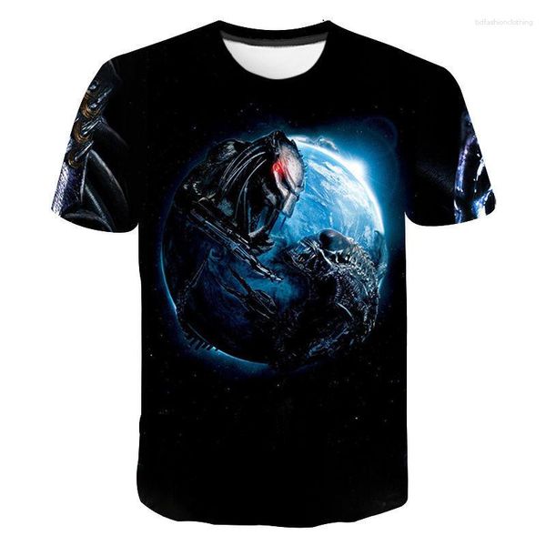 Herren T-Shirts Alien Summer T-Shirt Männer Frauen Kinder 3D Printed Fashion Tops Boy Girl Kinder Kurzarm Kühle T-Shirts