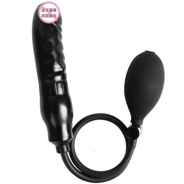 Massageador ajustável enorme inflável vibrador anal butt plug pênis realista bunda macia expandindo para mulheres homens casal