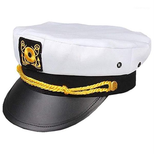 Berets Erwachsene Yachthüte Boot Skipper Schiff Sailor Captain Kostümhut Verstellbarer Cap Navy Marine Admiral für Männer Frauen1302i