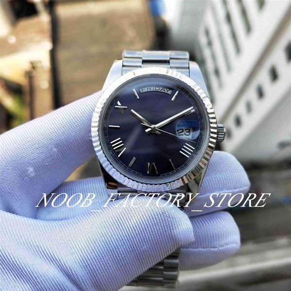 Tamanho dos homens Assista Super BP Factory Versão 2813 Movimento automático Blue Roman Numbers Dial V2 Aço inoxidável Sapphire Glass 4287V