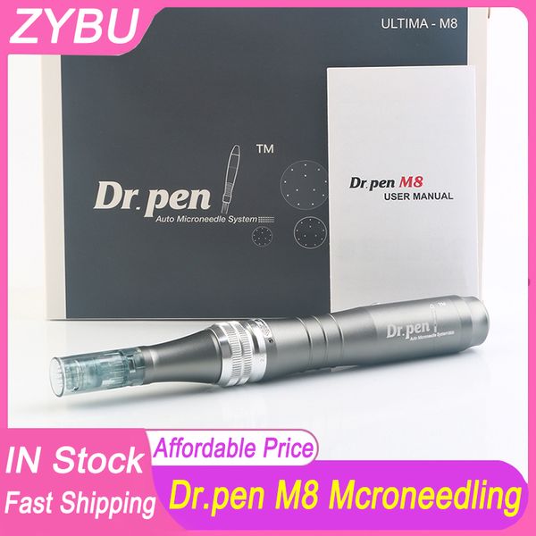 O mais novo profissional sem fio Dr.Pen M8 com 6 cartuchos de agulha de caneta Digital Speed ​​Derma para Micro Escondimento de Terapia para Terapia para o tratamento da pele