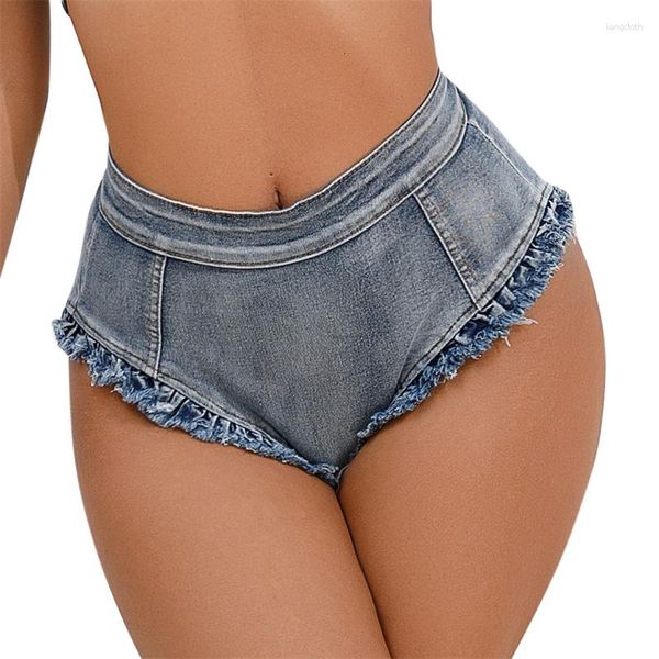 Shorts's Shorts jeans for Women Pantalones Cortos Short Summer Pants Sexy Cotton High Wrinkle Sidine laterale Cinta rilassata UltraShort