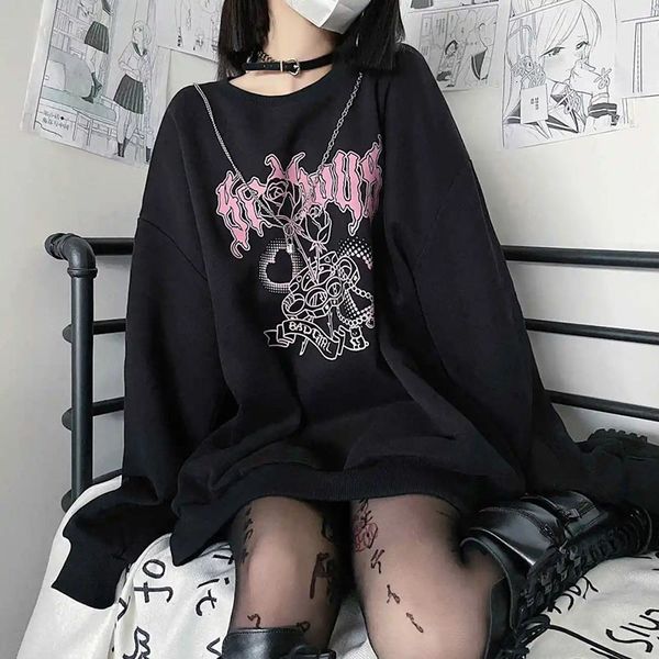 Herren Hoodies Sweatshirts Japaner süßes kühles schwarz -weißer Pullover Frauen plus Samt verdickter Herbst- und Winterstudent Lose Harajuku Style Top 230821