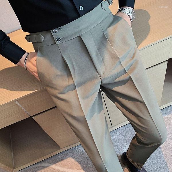 Herrenhose Koreanische Mode Slim Anzug Frühling Herbst Business Casual Solid Hockeer hohe Pantalone Hombre 29-36