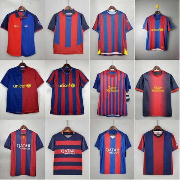 Ronaldinho Retro Soccer Jerseys Xavi 96 97 07 08 09 10 11 Ronaldo Rivaldo Guardiola Stoichkov Iniesta 100th Maillot de Foot 12 13 14 15 Camisa de futebol camisa de futebol camisa