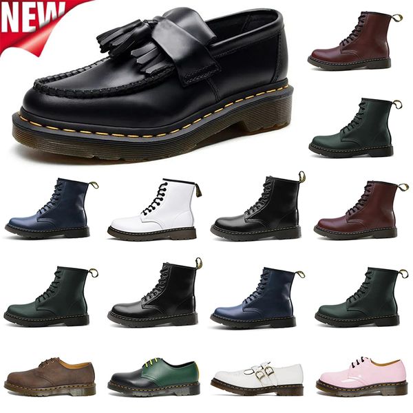 2023 Designer Doc Martens Boots Schuhe Patent Leder Männer Frauen Plattformen Booties Schwarzweiße Mode Klassiker SH DOC ​​Martens