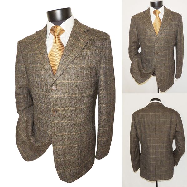 Tweed xadrez blazer masculino outono inverno slim fit smokings notch lapela casat noivo para casamento personalizado feito apenas uma jaqueta