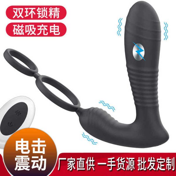 Kabellose Fernbedienung, Elektroschock-Prostata-Massagegerät für Männer, Vestibularvibration, Analplug, Masturbator für Erwachsene