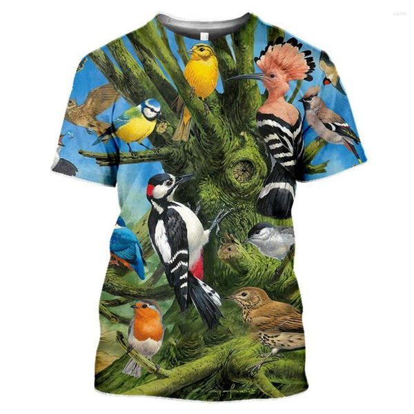 Herren -T -Shirts Mode 3D Funny Printed Papagei kurz Ärmel Sommerhemd Alternative Tierfarbe Harajuku Top