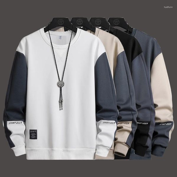 Felpa con cappuccio da uomo Spazzanti hip hop hop solido colore di base o pullover sovradimensionati 2023 patchwork autunno a maniche lunghe casual