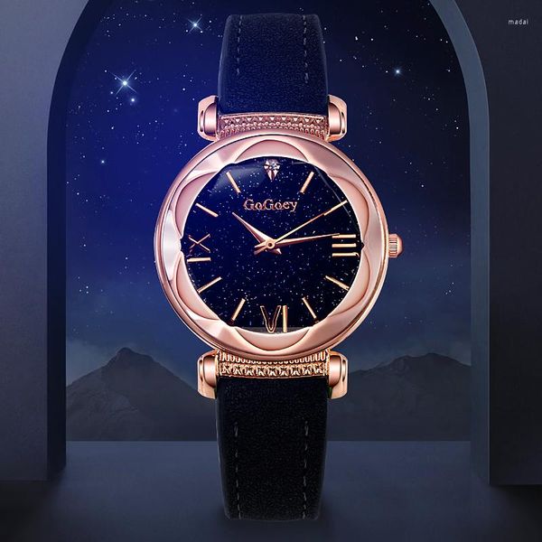 Orologi da polso orologi da donna Ladies Luxury Watch Starry Sky For Women Fashion Diamond Owatch in pelle quarzo Relogio Feminino