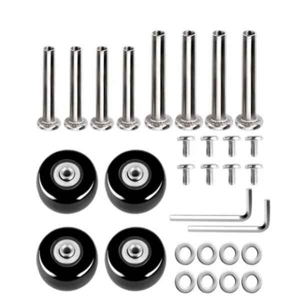 Accessori per parti del sacchetto 24pcs/set di parti della valigia assi Dia40mm/50mm/60mm silenziosi ruote per bagagli a bordo per le ruote di sostituzione Asse 230822 230822