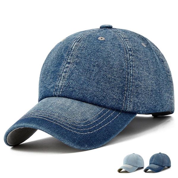 Capotte da baseball unisex in denim vuoto lavata a basso profilo jean cappello da cappello da snapback regolabile per uomini e donne312i