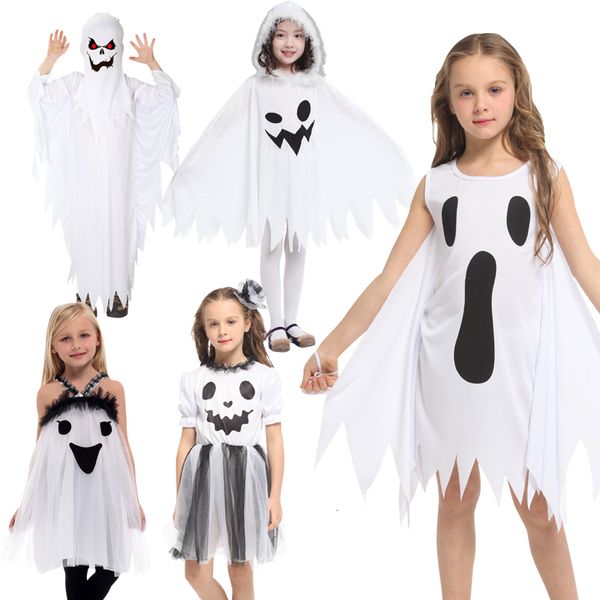 Vestidos de menina Halloween crianças gritam fantasmas fantasmas de fantasia fantasia crianças esqueleto de cosplay figurina purim carnaval vestido 230821