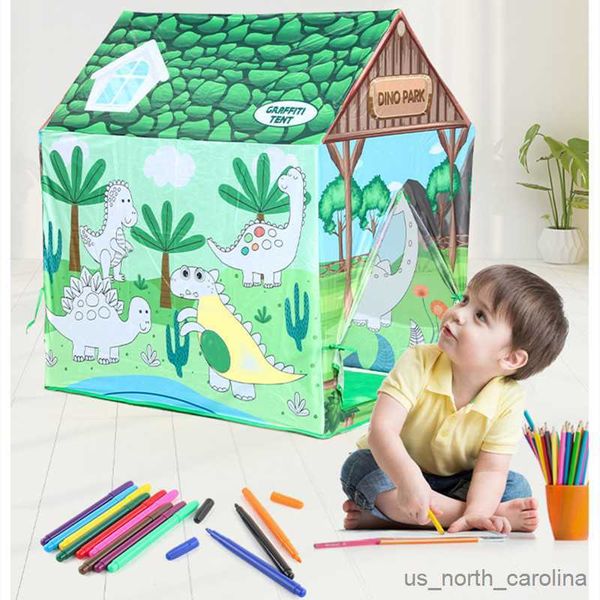 Tende giocattolo Tenda per bambini Casetta da gioco per ragazzi Ragazza Tenda da colorare fai da te per bambini Tenda lavabile Doodle Toy per interni ed esterni R230830