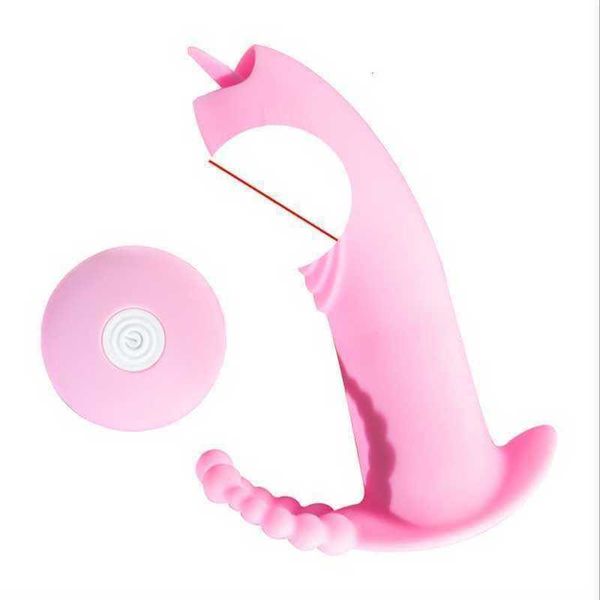 Massagegerät Drahtlose Fernbedienung Höschendildo USB-Ladevibrator Tragbarer Schmetterlings-Vaginal-Anus-Stimulator für weibliche Masturbation