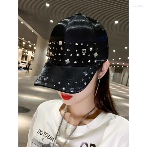 Caps Caps Hat Women Summer All Wear Duck Spring e Autunno Simple Fashion Sun Net Red Diamond Caseball Cap da baseball