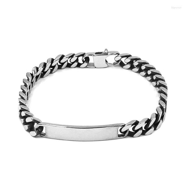 Ссылка браслетов Оптовая цепь идентификация браслет из нержавеющей стали мода мода серебряный цвет мужчины женщины рок панк sjb0360