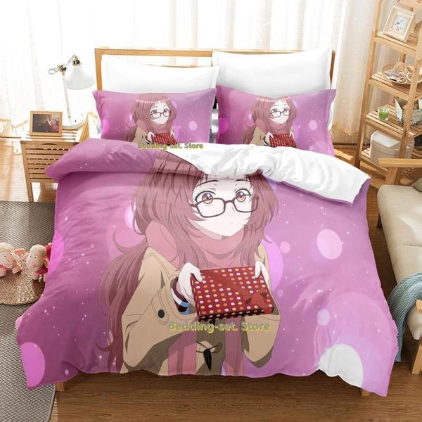 Set da letto kawaii la ragazza mi piace dimenticare i suoi occhiali set kaede anime anime a tre pezzi da letto per adulti per adulti.