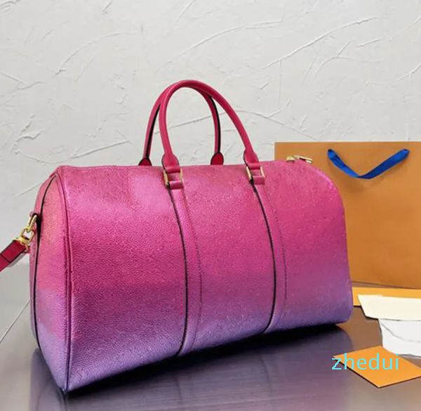 Men de qualidade Moda Bolsa Duffle Bags Rosa Bolsas de Viagem Lidra