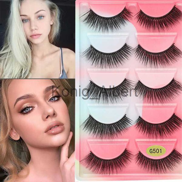 Falsche Wimpern 5 Paare dicke Wimpern weich natürliche lange 3D -Nerzwimpern flauschiger Nerz False Wimpern Grausamkeit frei wispy Wimpern Make -up Cilios x0823