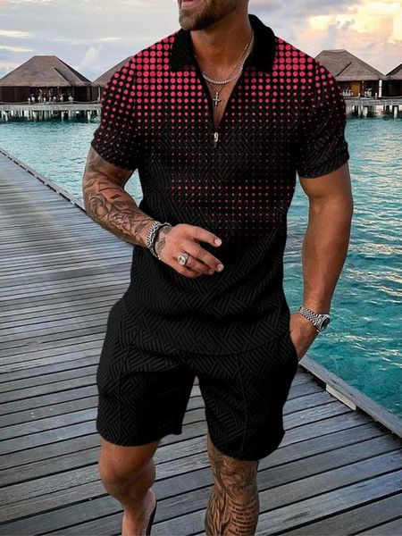 Traccetti da uomo Fashion Summer Sports Set Short Short Short Shirt Suit Abbigliamento a punta graduale Abbigliamento 2 pezzi Streetwear casual