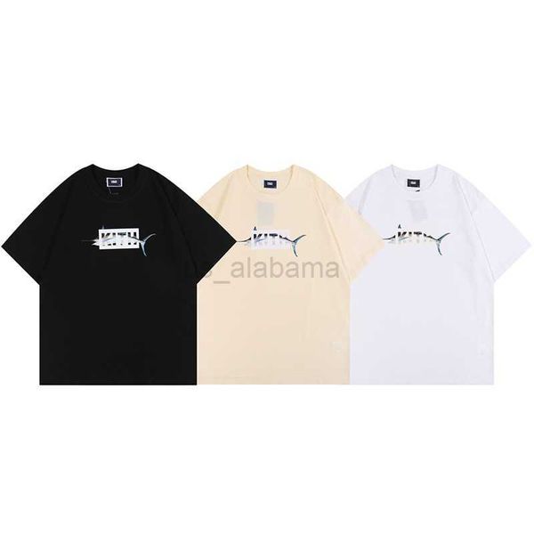 Moletons masculinos moletons American Tide Marca Tuna Imprimir T-shirt Verão Novo Masculino e Feminino Casal Adolescentes Crewneck Grande Tamanho Mangas Curtas L0823