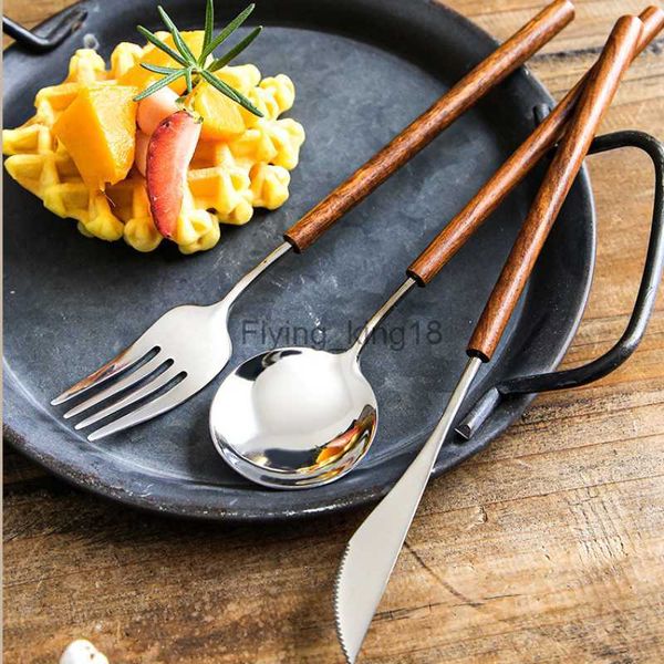 Домашний винтажный розовый ручка стейка главная еда. Вилка вилка Spoon Commercial Hotel Light Luxury Cutlery Dailware Кухонный бар HKD230812