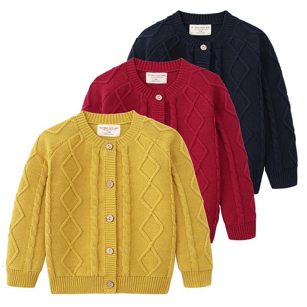 Pullover suéteres de inverno para meninos meninos Kids Knitt Cardigans de algodão puro