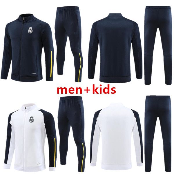 2023-2024 Real Madrids Trailsuit Set Eğitim Takımı 23/24 Erkek ve Çocuk Futbol Ceketi Chandal Futbol Survetement 19