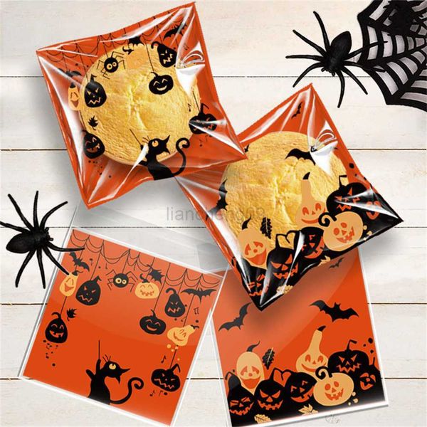 Wrap regalo 100pcs sacche da regalo di plastica di Halloween Borse da regalo fantasma Pumpkin Spider Packaging Bock per bambini regalo Happy Halloween DECORAZIONE L0823