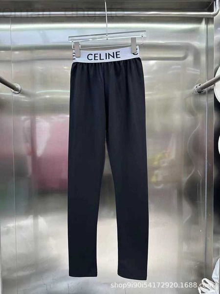 Calça feminina designer verão nova fita de posicionamento letra emarda de letra de moda Slim versátil leggings versáteis